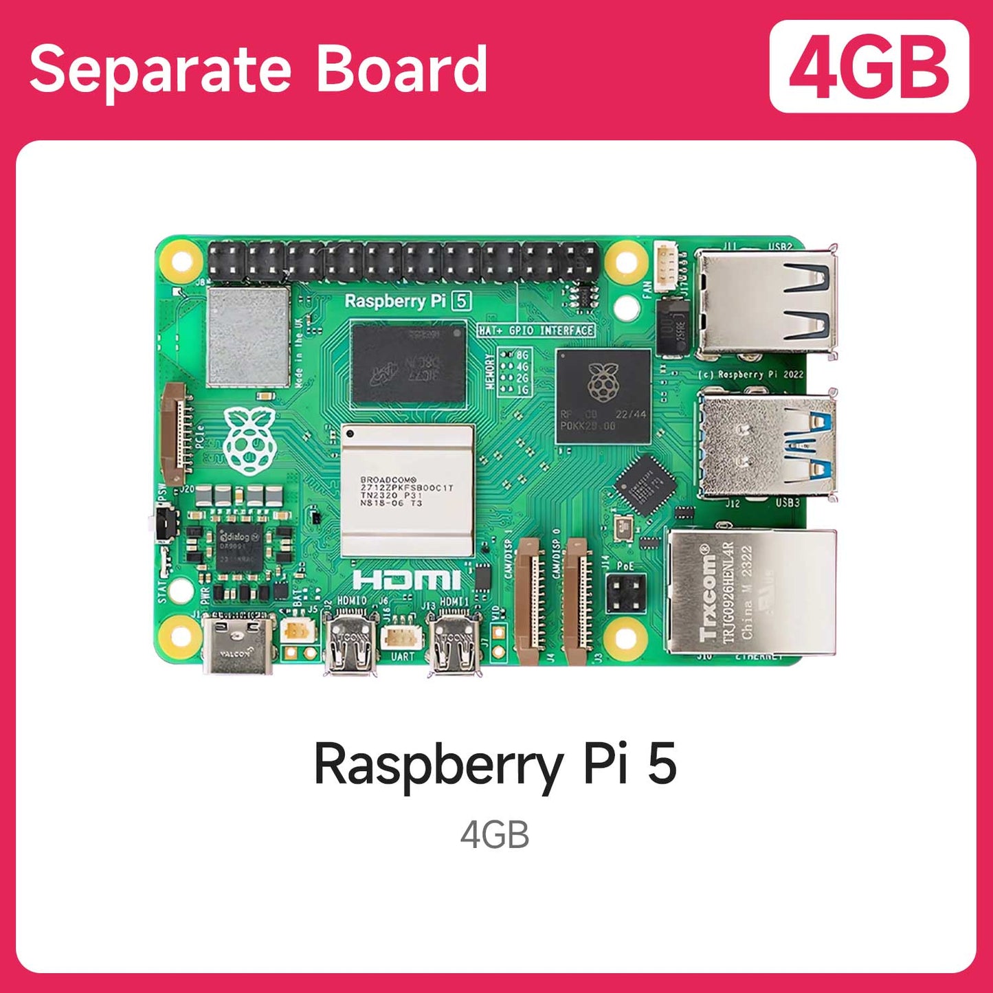 Raspberry Pi 5 AI Large Model Board and Starter Kit(1G/2G/4G/8G/16G)