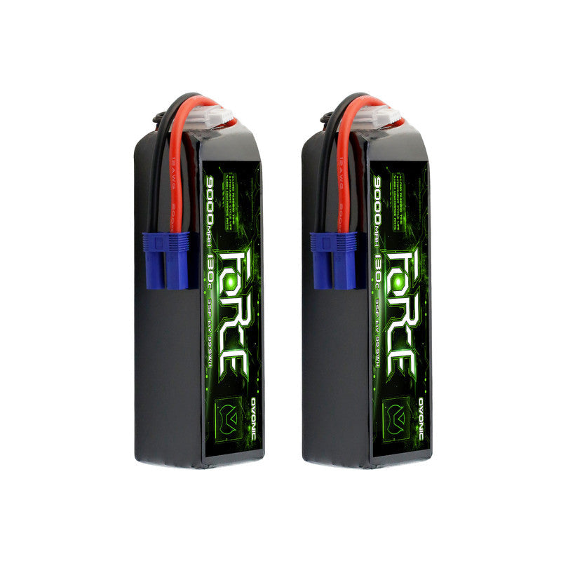 2-Pack Ovonic Force 3S 9000mAh 130C 11.1V LiPo Battery w/EC5 Plug