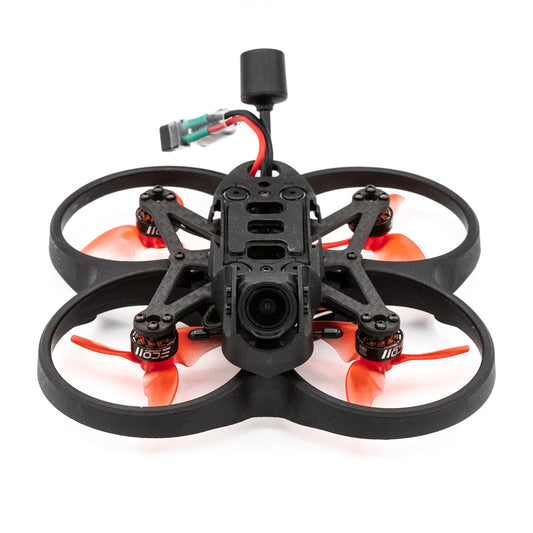EMAX Cinehawk Mini 2.5 Inch FPV drone front view with ducted frame and orange tri-blade props