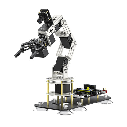 Yahboom DOFBOT SE 6DOF robotic arm kit with camera and gripper on suction-cup base and control board