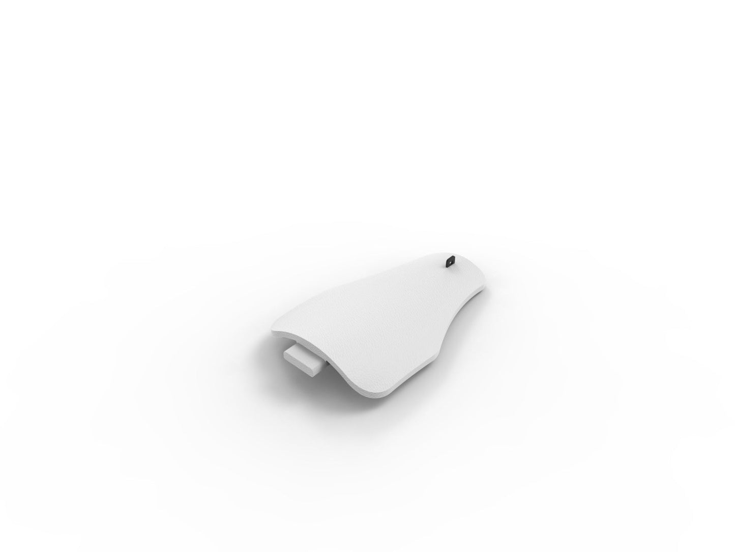 White foam top hatch cover panel with mounting tab for fuselage access