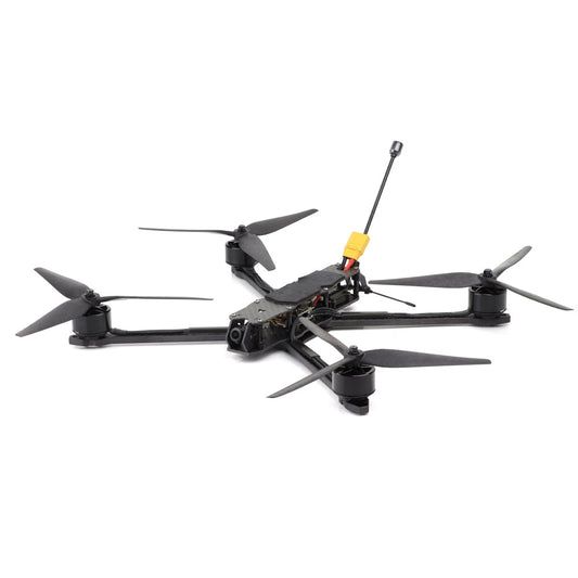 HGLRC MY10 10-inch FPV drone quadcopter, angled view with front camera and rear antenna