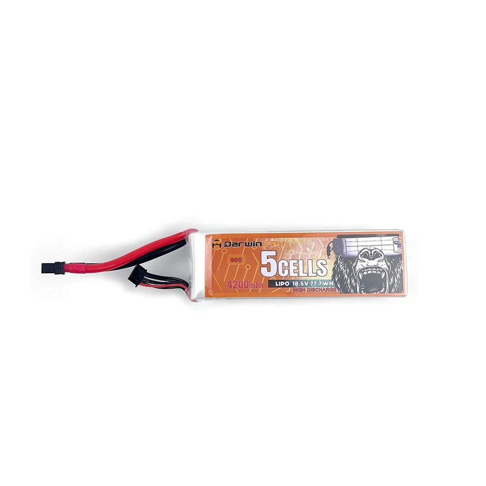 DarwinFPV 5S 4200mAh 18.5V 60C LiPo battery pack with main lead and balance plug
