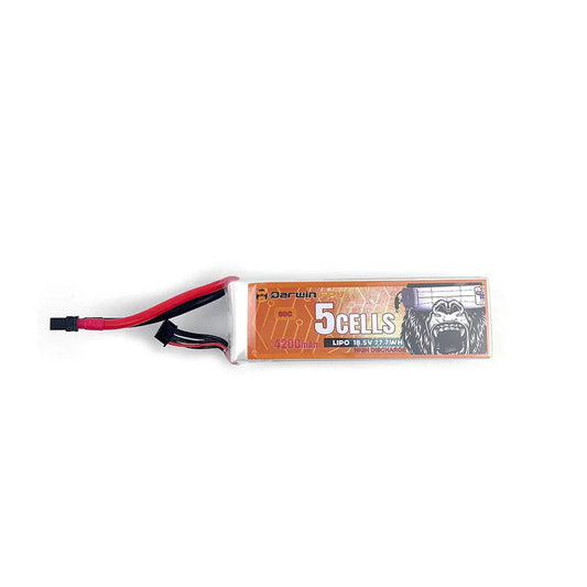DarwinFPV 5S 4200mAh 18.5V 60C LiPo battery pack with main lead and balance plug