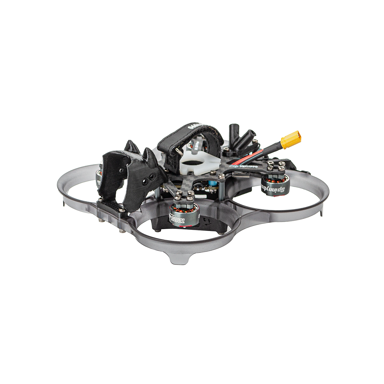 OddityRC XI20 Pro 2-inch cinewhoop FPV drone frame with ducted guards and top strap, angled view