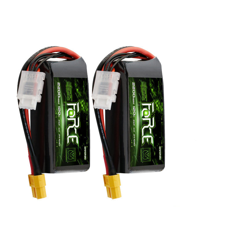 2-Pack Ovonic Force 3S 2200mAh 120C 11.1V Short LiPo Hardcase Battery w/XT60 Plug