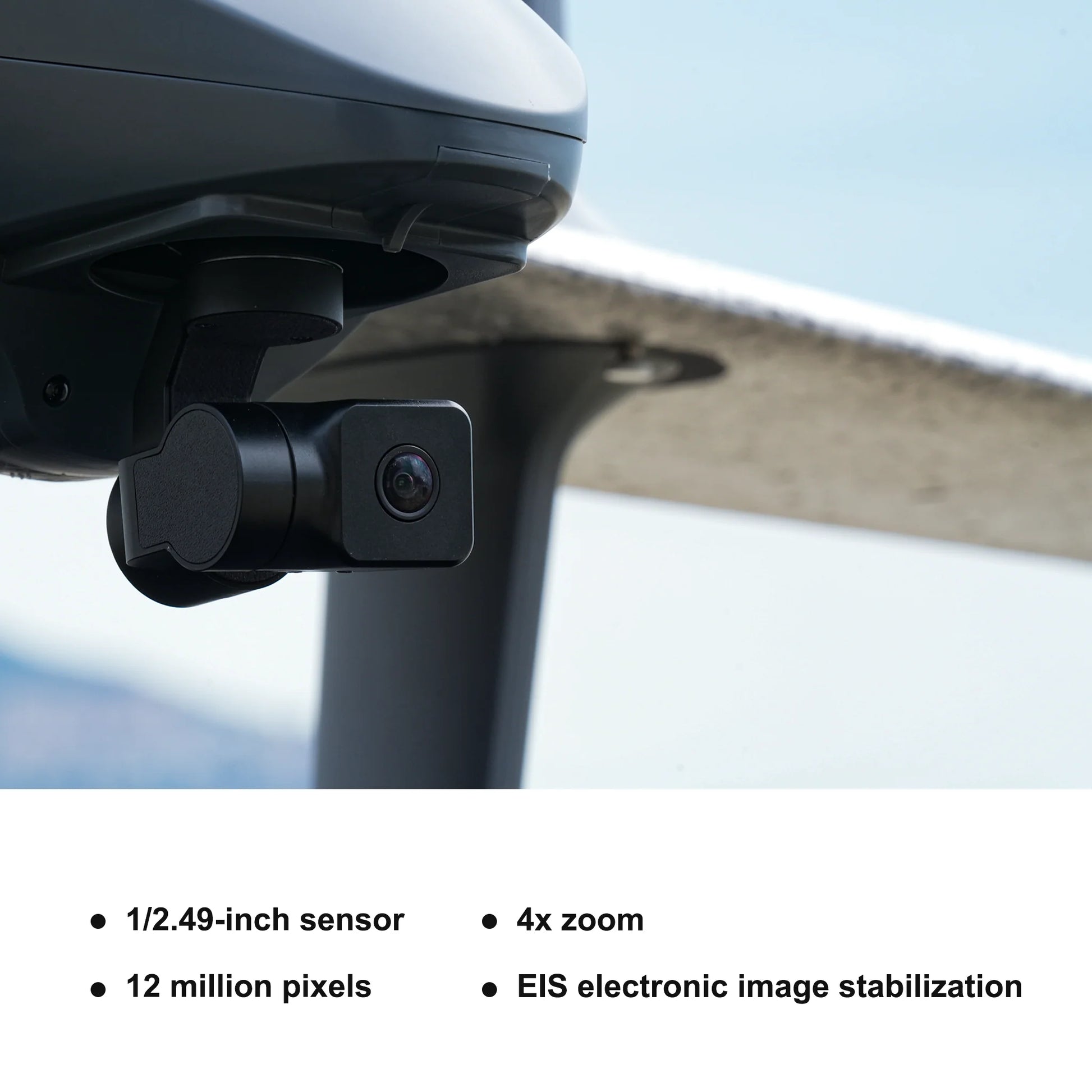 HEQ Swan-K1 EN Aircraft, High-quality camera features 12MP resolution, 4x zoom, and electronic stabilization for clear and steady shots.