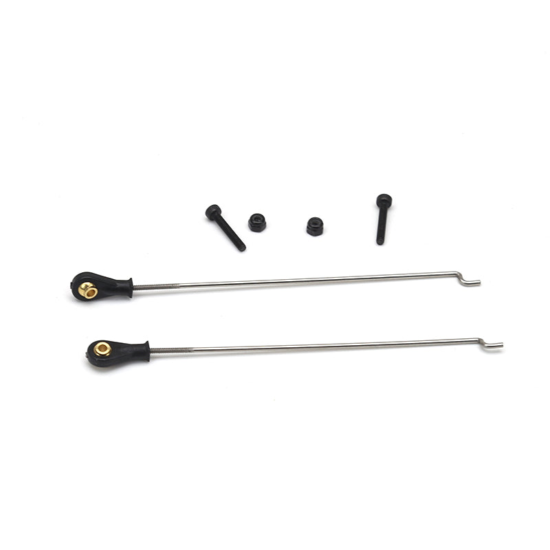 Metal control pushrods with ball ends plus screws and nuts for RC airplane linkage