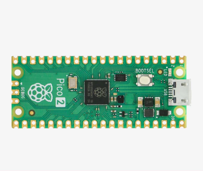 Raspberry Pi Pico 2 Microcontroller Board, RP2350, Dual-Core Arm/RISC‑V, 520KB SRAM, 4MB Flash, 26 GPIO, 1.8–5.5V