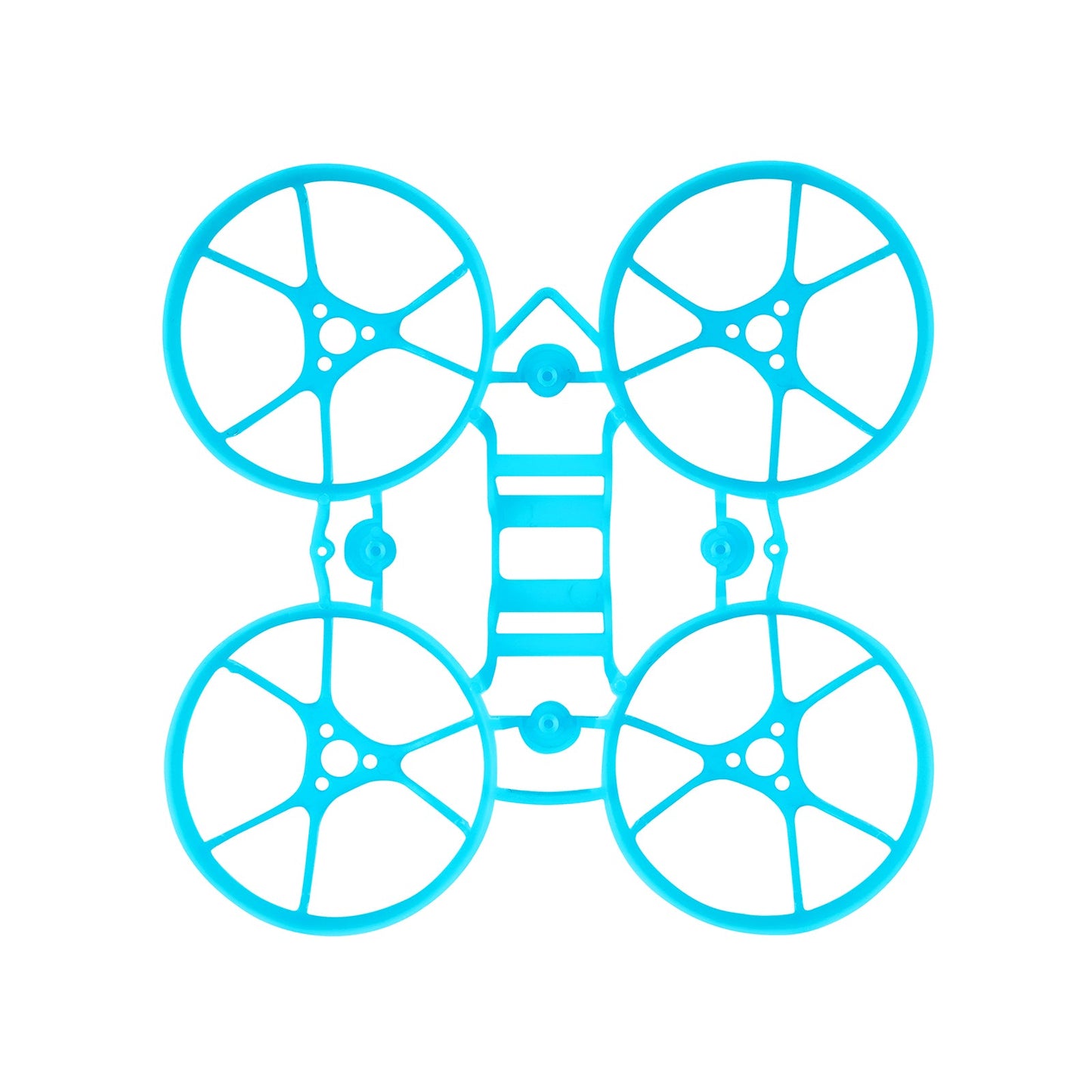 BetaFPV Meteor65 65mm micro brushless whoop frame, top view in cyan blue