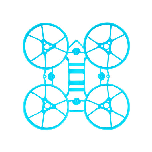 BetaFPV Meteor65 65mm micro brushless whoop frame, top view in cyan blue