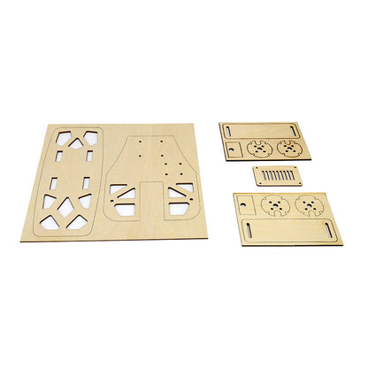 Laser-cut plywood mounting plates set for fixed wing fuselage interior