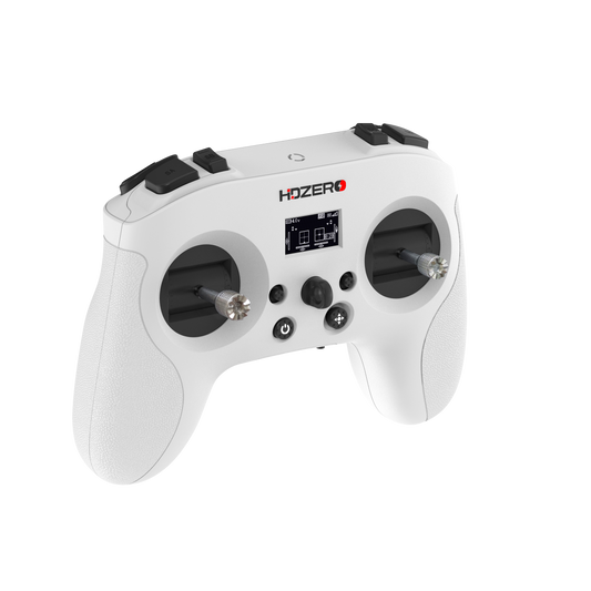 HDZero ELRS 2.4GHz radio transmitter, white controller with 0.96in OLED screen and dual gimbals