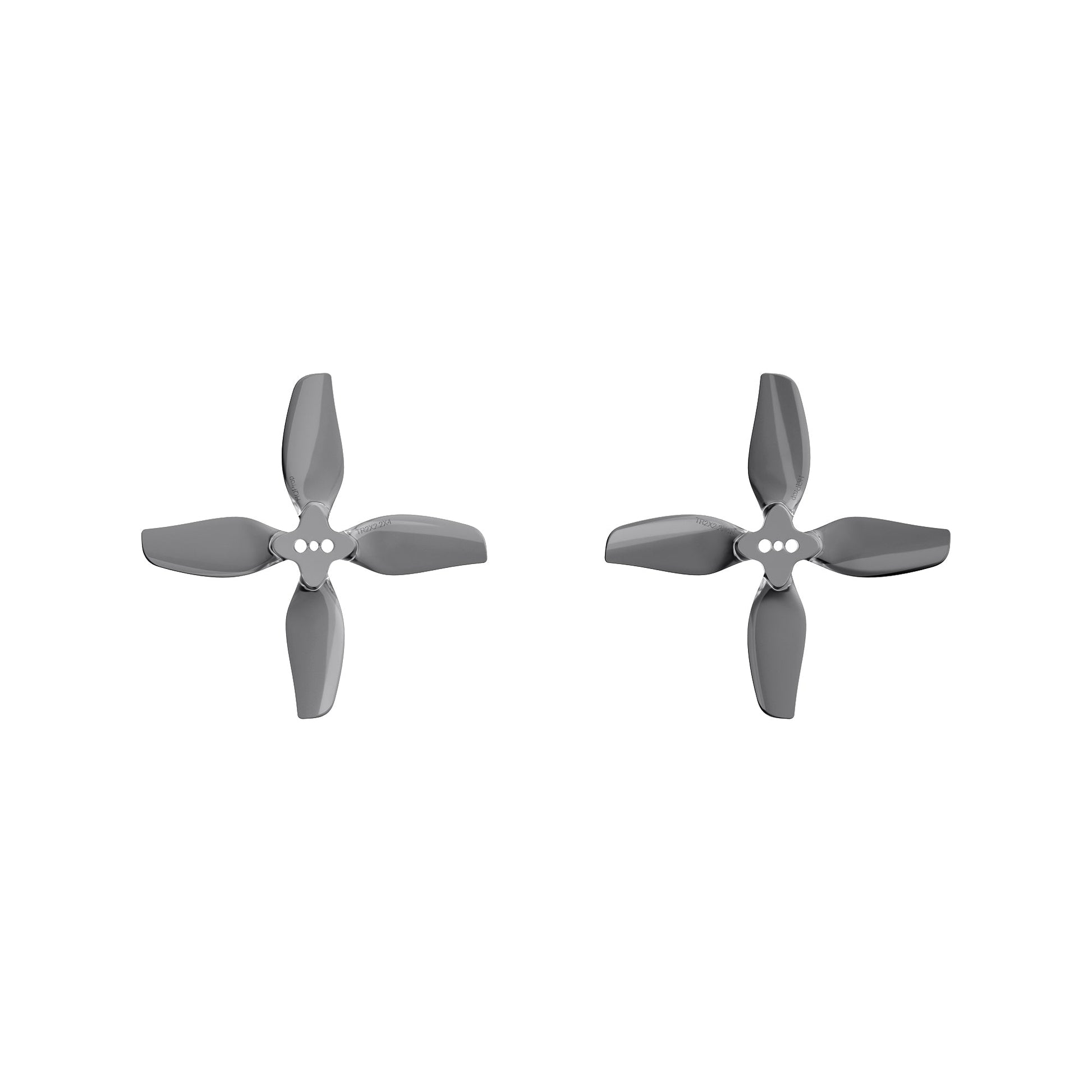 HQProp 2*2.2*4 propellers pair, two gray 4-blade drone props shown top view on white background