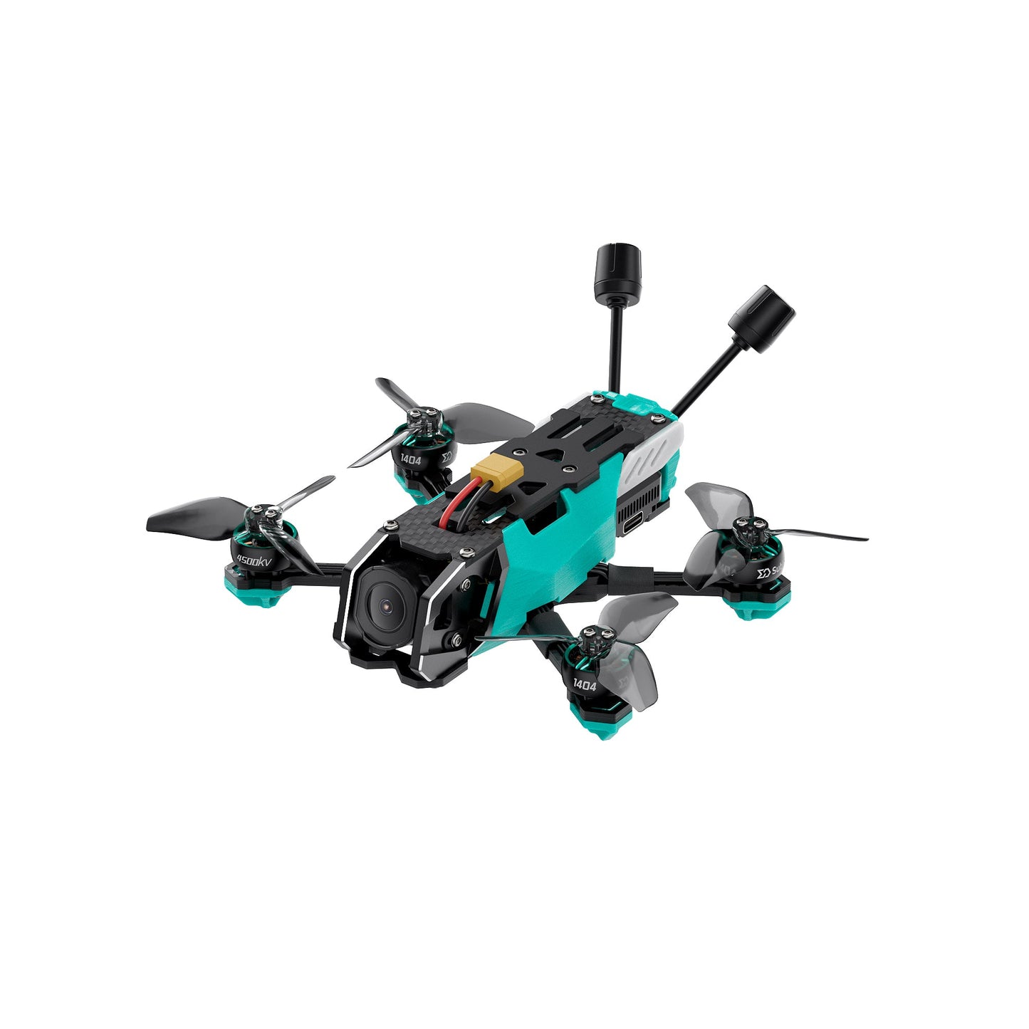 Oasisfly30 3 inch HD freestyle quadcopter with DJI O4 Pro camera, angled front view with dual antennas