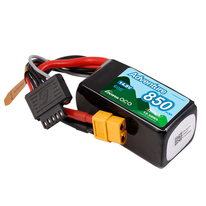 Batería Gens ace Adventure 850mAh 4S 14.8V 60C LiPo con conector XT60, G-Tech-5P Balance