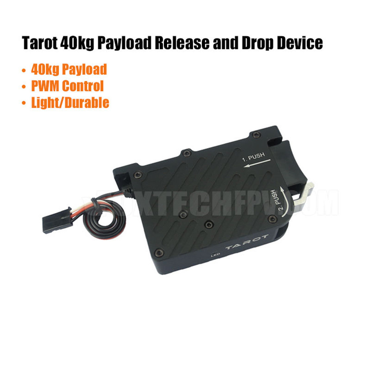 Tarot TL2962 40kg Payload Release and Drop, Release and drop device for payloads up to 40kg with control light and durable construction.