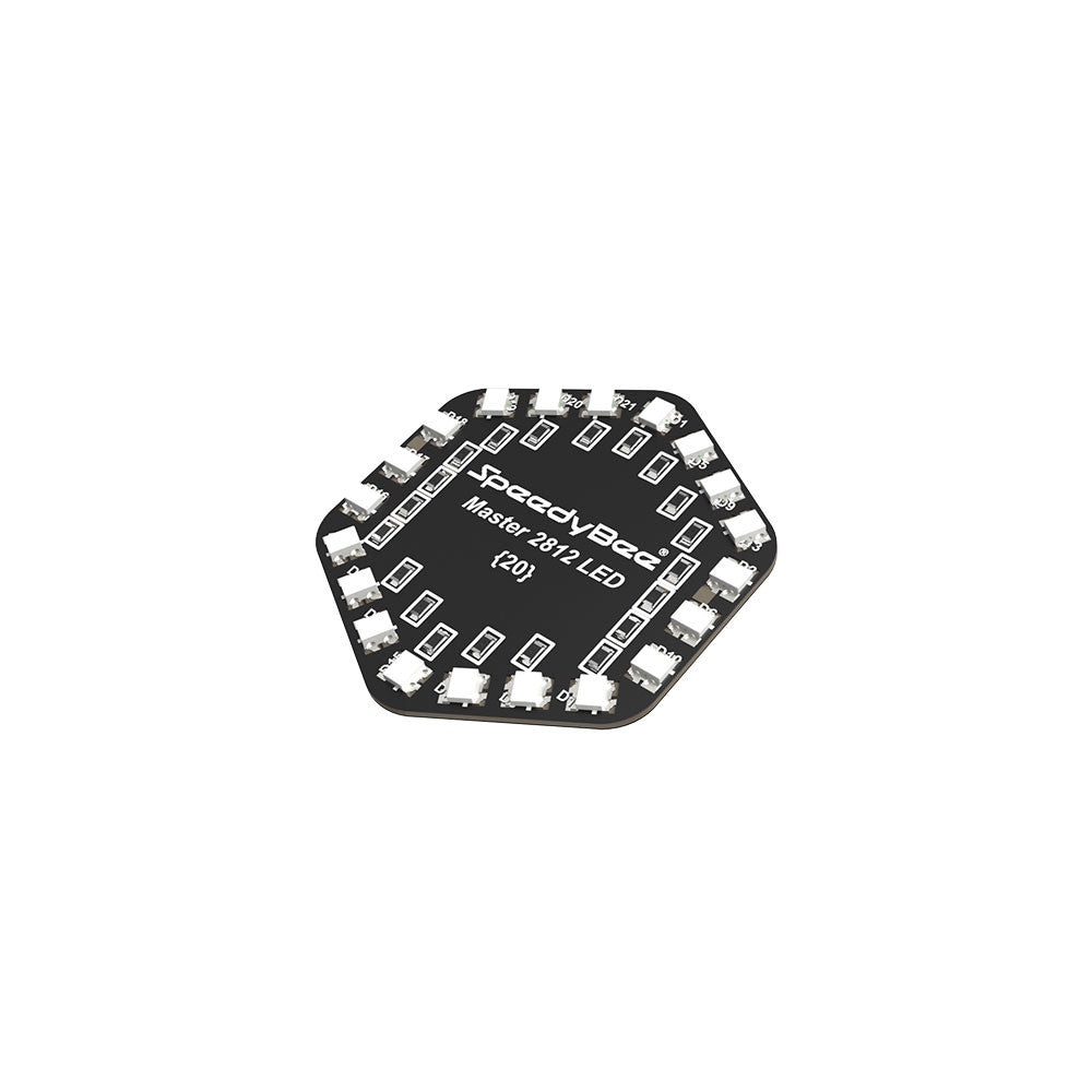 SpeedyBee Master 2812 programmable LED board with 20 LEDs in a ring on a compact black PCB