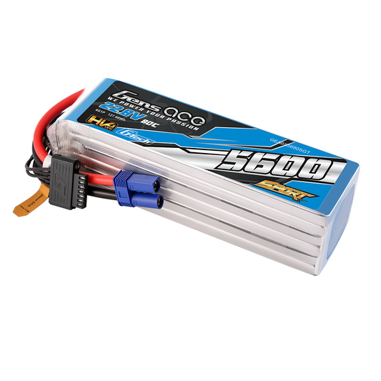 Gens ace Sport G-Tech HV 5600mAh 6S 22.8V LiPo battery pack with EC5 connector and balance lead