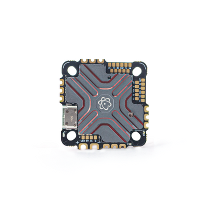 OddityRC F7 40A AIO Flight Controller top view with heatsink cover and USB-C port