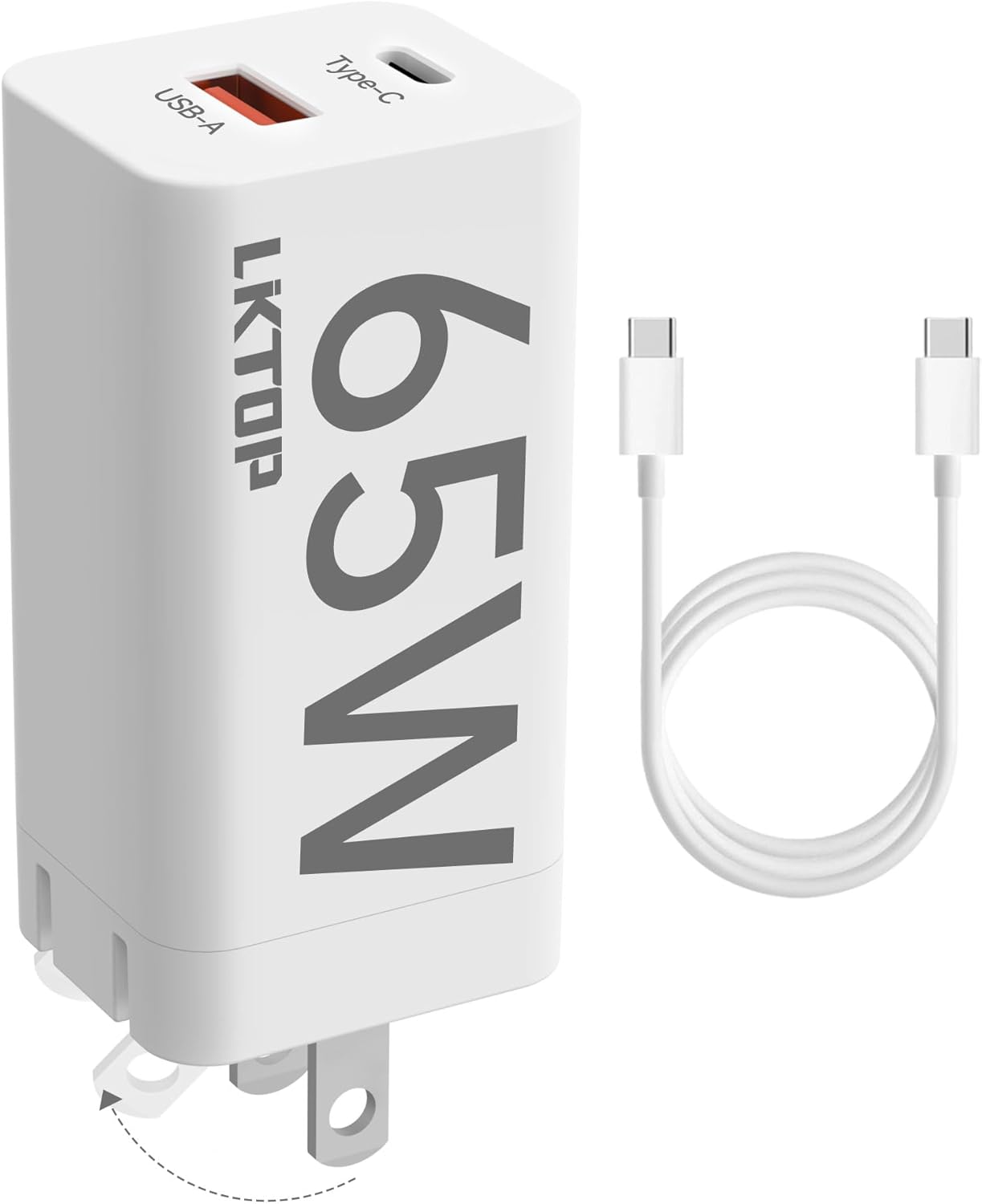 LKTOP 65W Portable Battery Charger USB-C/A for DJI Mini, Air 3, Mavic 3, Avata 2, Neo/Flip, Osmo & Goggles 2