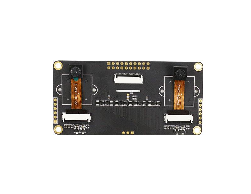 Sipeed Dual Camera board, top view with two camera modules and ribbon cable connectors