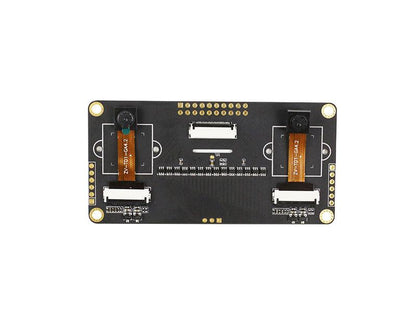 Sipeed Dual Camera board, top view with two camera modules and ribbon cable connectors