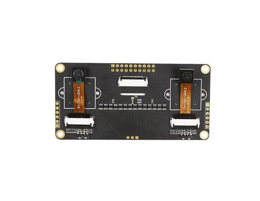 Sipeed Dual Camera board, top view with two camera modules and ribbon cable connectors