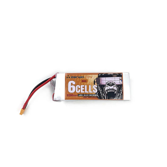 DarwinFPV 6S 8200mAh 80C 22.2V LiPo FPV battery with label and XT60 lead
