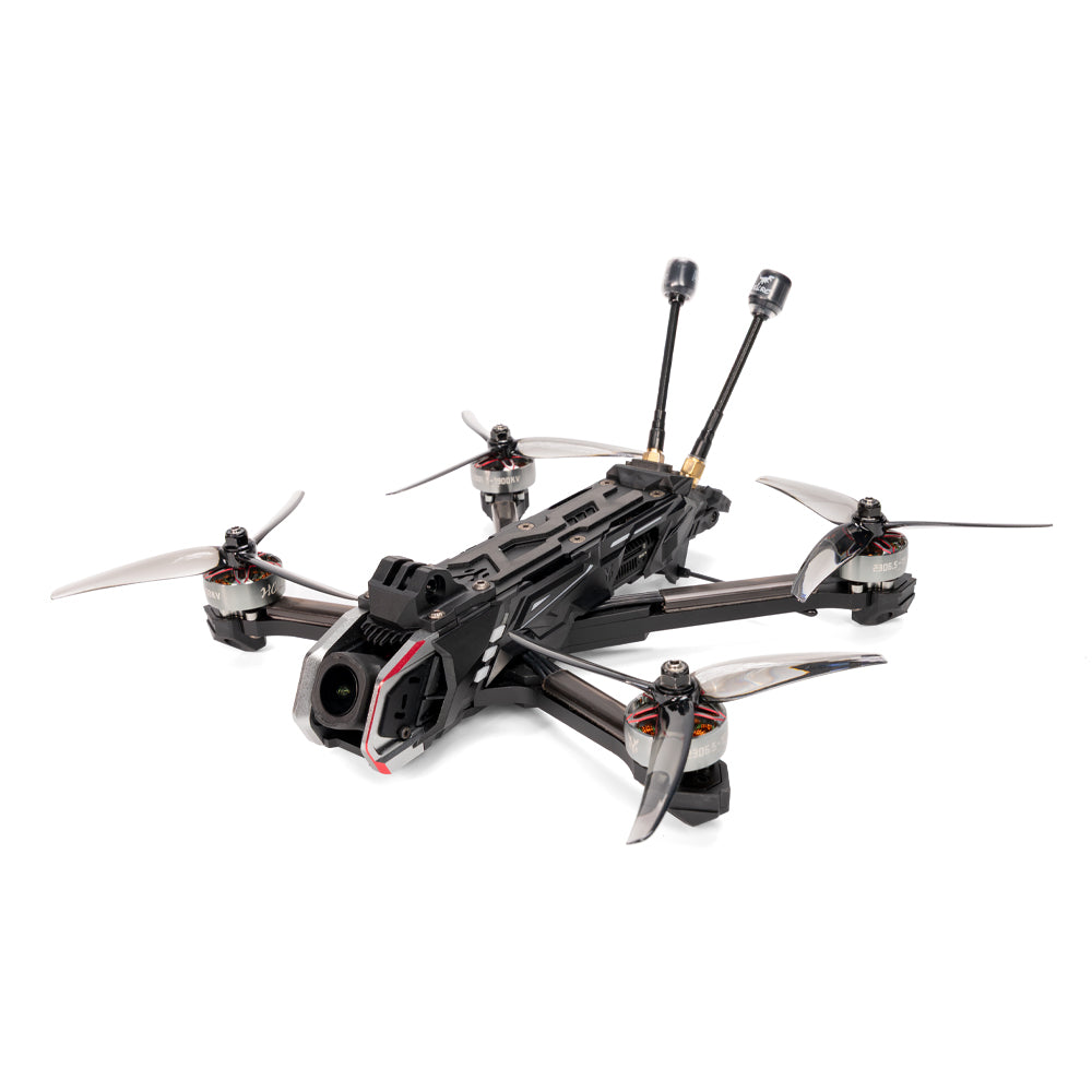 HGLRC Nblade MAX 5-inch FPV drone angled side view showing carbon frame and camera mount