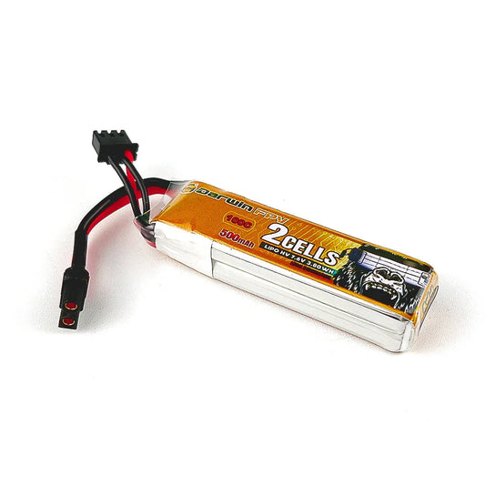 DarwinFPV 500mAh 2S 7.6V 100C LiPo FPV drone battery with XT30-UF plug and 3-pin balance lead