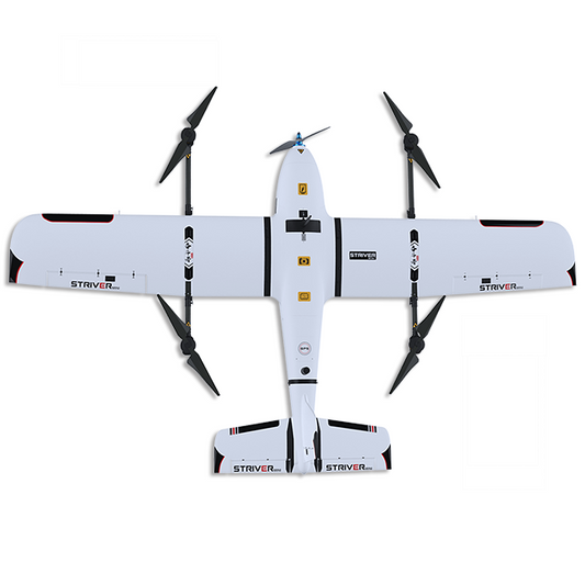 Makeflyeasy Striver (version VTOL) - Portée de 127 km 112 minutes Charge utile de 1 kg Envergure de 2100 mm Transporteur d'enquête aérienne UAV à voilure fixe Drone d'avion Cartographie VTOL