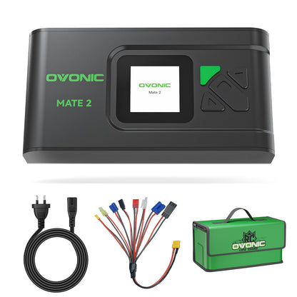 OVONIC Mate2 200W 12A Smart LiPo Balance Charger with LiPo Safe Bag Black