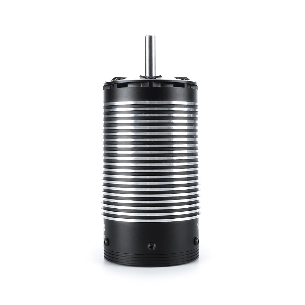 MAD Runner70125 Sensored Brushless Motor, MAD Runner 70125 sensored brushless motor with black can, silver cooling fins, and exposed shaft