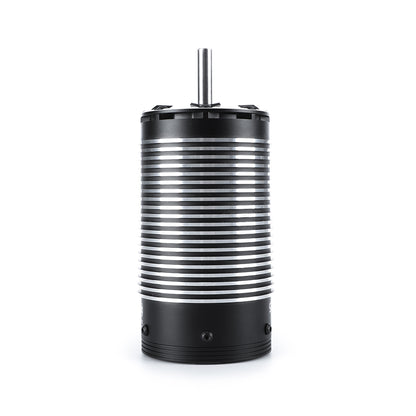 MAD Runner70125 Sensored Brushless Motor, MAD Runner 70125 sensored brushless motor with black can, silver cooling fins, and exposed shaft