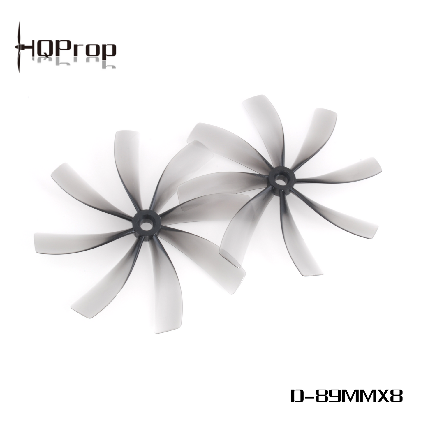 HQProp D-89MMX8 grey 8-blade ducted cinewhoop propeller set product image with model text