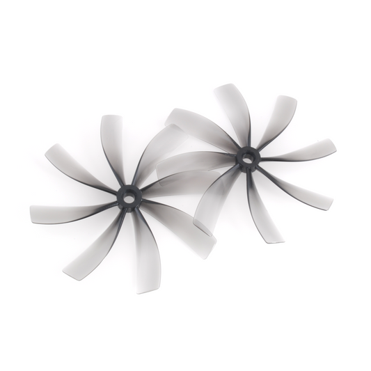 HQProp Duct-89MMX8 89mm 8-blade cinewhoop propellers in grey polycarbonate, pair shown