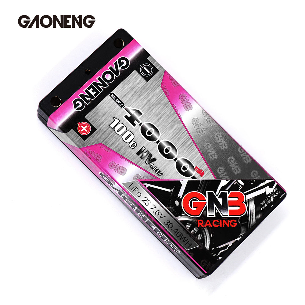 GAONENG GNB 2S 7.6V 4000mAh 100C LCG Shorty 4mm Bullet Hard Case LiPo Battery
