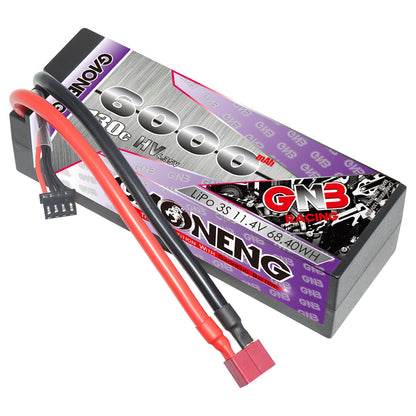 GNB LiHV 3S 11.4V 6000mAh 130C hard case LiPo battery with T-plug and balance lead