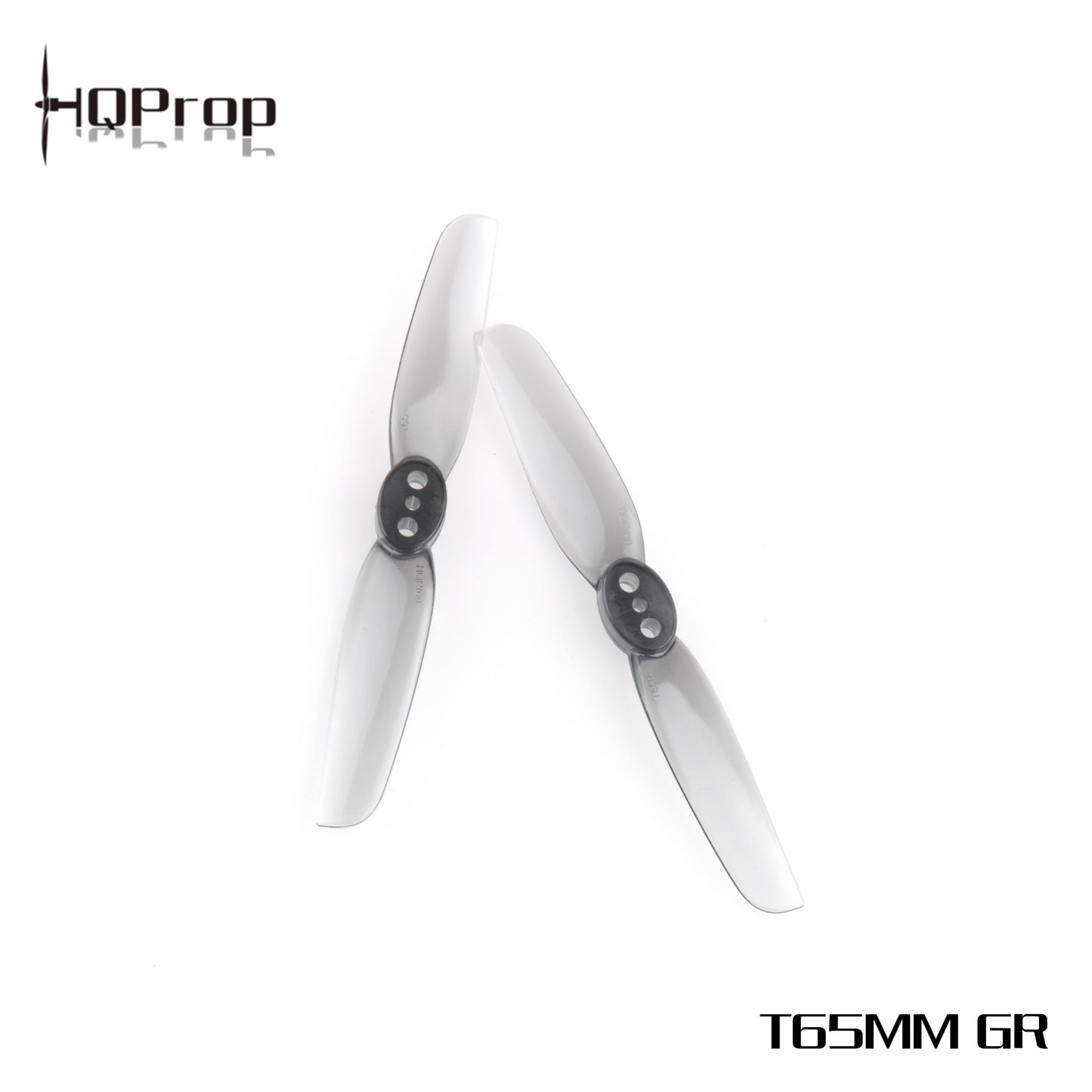 HQ Durable Prop T65MM propeller set in grey (T65MM GR), two-blade props with three mounting holes