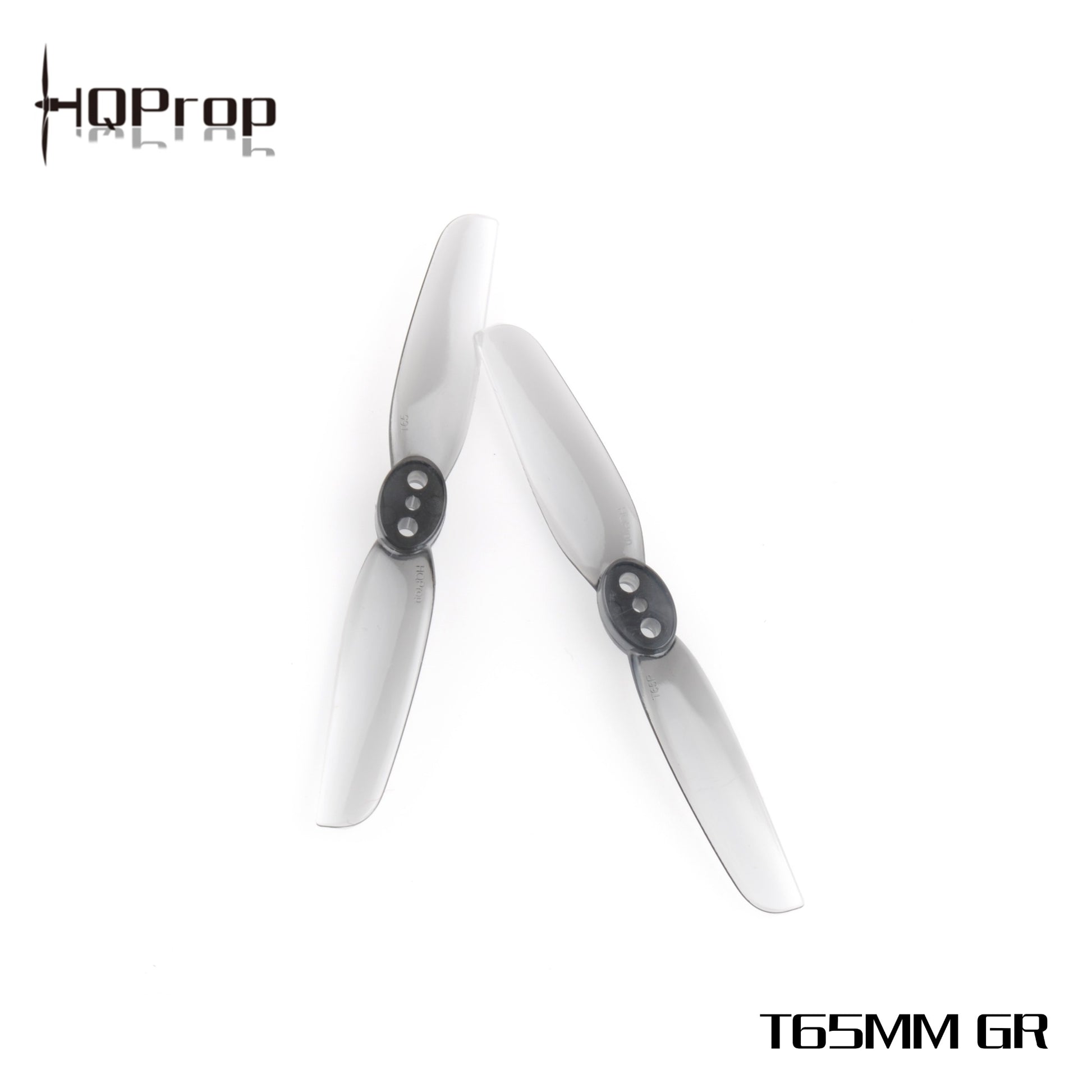 HQ Durable Prop T65MM propeller set in grey (T65MM GR), two-blade props with three mounting holes