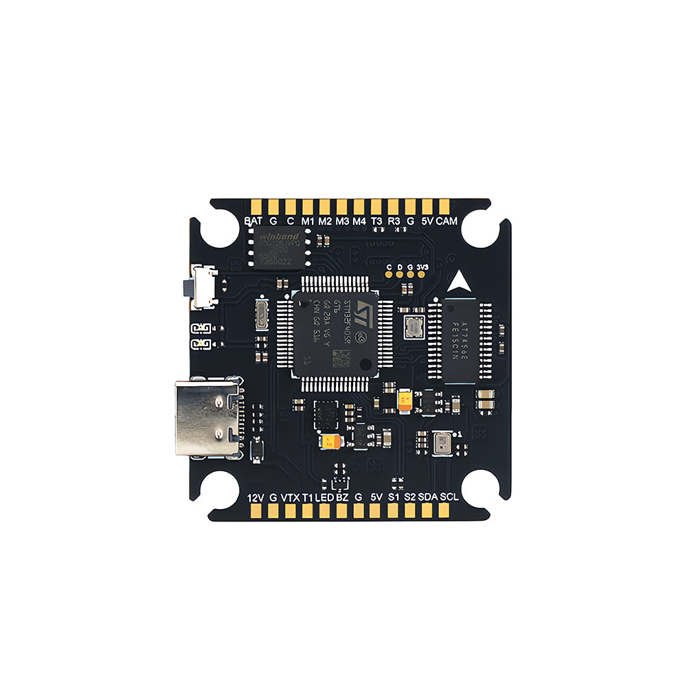 Axisflying ECO F405 Flight Controller, 4–8S LiPo, STM32F405, ICM42688P, 5 UARTs, 16M Blackbox, 12V/5V BEC