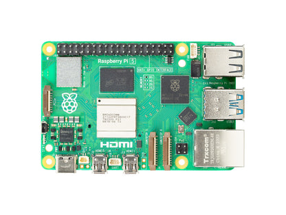 Raspberry Pi 5 features 2GB RAM, Cortex-A76, VideoCore VII, dual 4K HDMI, Wi-Fi, Bluetooth 5.0, USB 3.0, Ethernet, GPIO, PCIe, and PoE support.