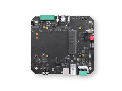Jetson AGX Orin carrier board features 10GbE, USB 3.1, M.2, SATA III, HDMI 2.1, and 12–36V DC input for high-performance embedded applications.
