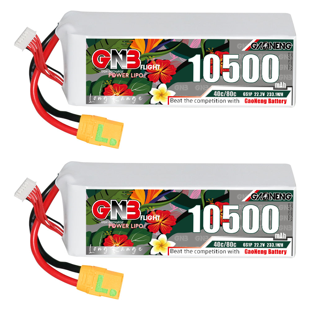 GAONENG GNB GNB105006S40A 6S 22.2V 10500mAh 40C LiPo Battery XT90 for FPV & RC Models
