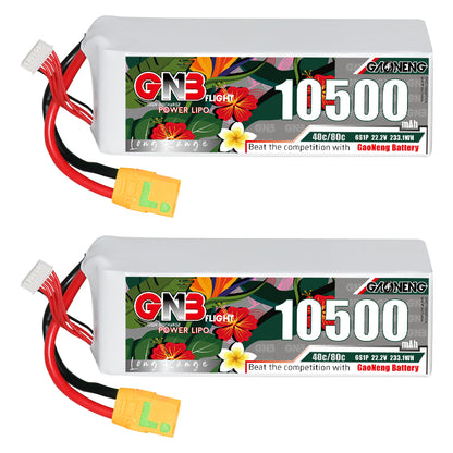GAONENG GNB GNB105006S40A 6S 22.2V 10500mAh 40C LiPo Battery XT90 for FPV & RC Models