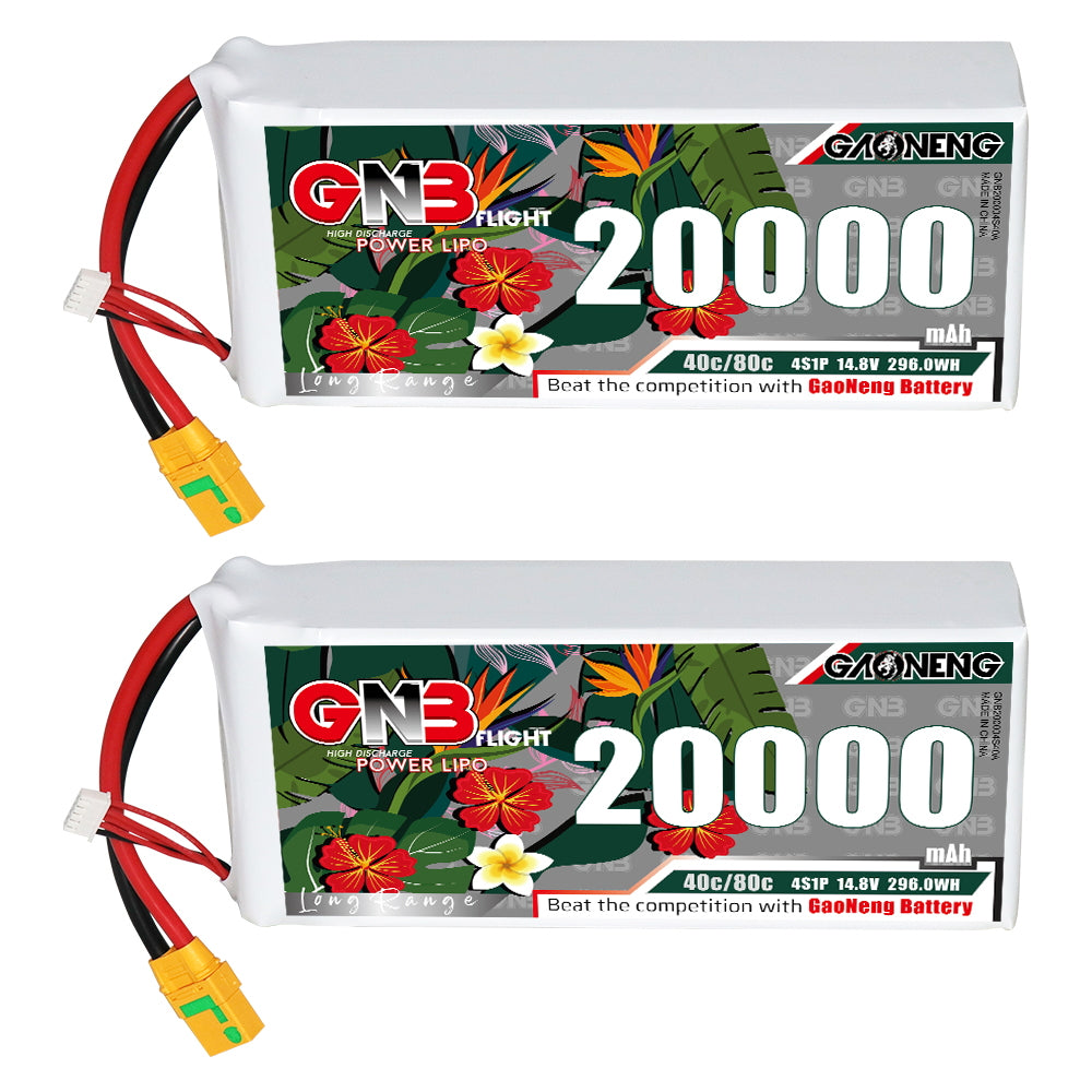 GAONENG GNB GNB200004S40A 4S1P 14.8V 20000mAh 40C RC LiPo Battery Pack XT90S Anti-Spark