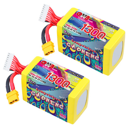 GAONENG GNB13008S160AHV 8S 1300mAh LiHV battery pair with XT60 and balance lead