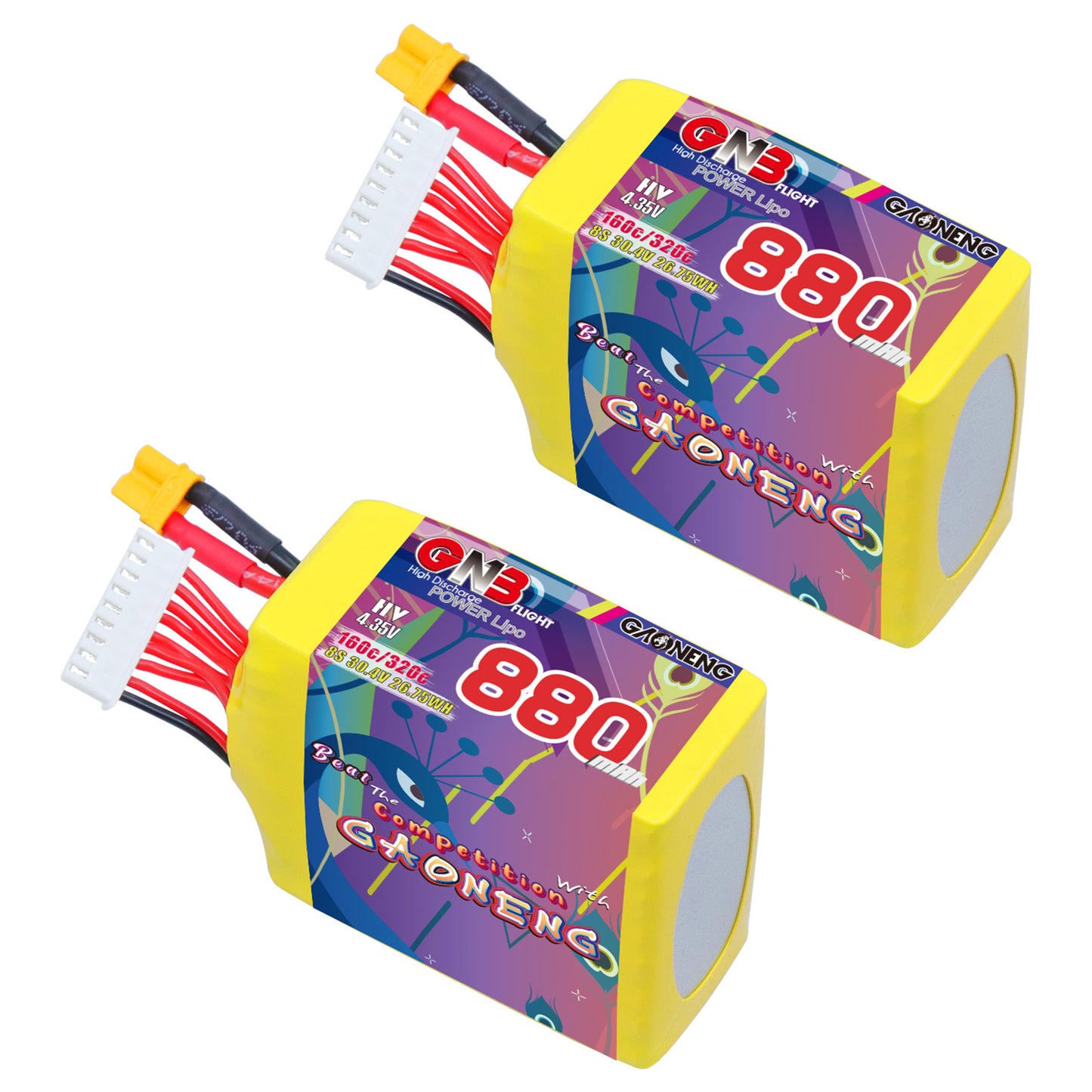 GAONENG GNB8808S160AHV 8S LiHV 880mAh 160C LiPo battery with XT30 lead and balance connector