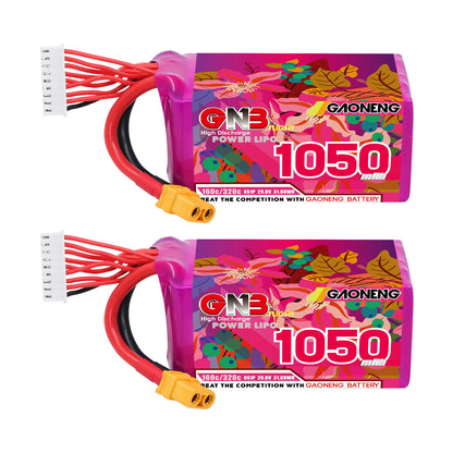 GAONENG GNB10508S160A 8S 1050mAh 160C graphene LiPo battery with XT60 and balance lead, front label
